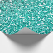 トレンディーサマーアクアグリーンレオパードアニマルプリント ラッピングペーパー (角)