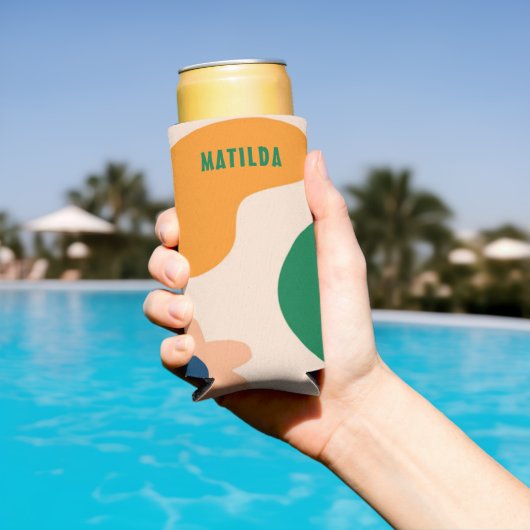 トレンディーサマーカラフル抽象芸術レインボービーチ スリム缶クーラー (インサイチュ プール)