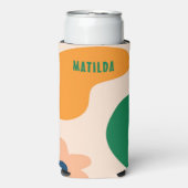 トレンディーサマーカラフル抽象芸術レインボービーチ スリム缶クーラー (Seltzer正面)