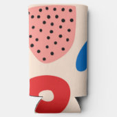 トレンディーサマーカラフル抽象芸術レインボービーチ スリム缶クーラー (裏面)