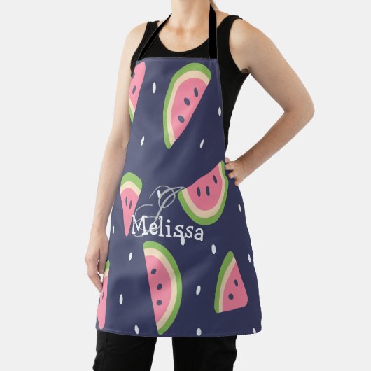 トレンディーサマーピンクブルースイカフルーツ エプロン (インサイチュ)