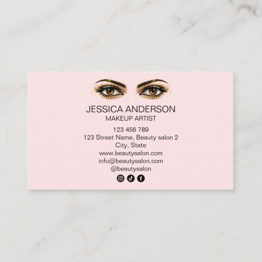 トレンディーサロンメイクアップアーティストブラウンアイズラッシュズ 名刺 (裏面)