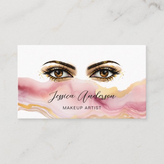 トレンディーサロンメイクアップアーティストブラウンアイズラッシュズ 名刺 (正面)