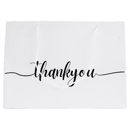 トレンディーサンキュービジネスカスタムロゴプロフェッショナル ラージペーパーバッグ (正面)