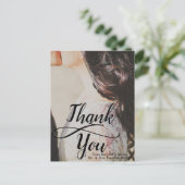 トレンディーサンキューブラックスクリプトフォト結婚ズ ポストカード (スタンド正面)