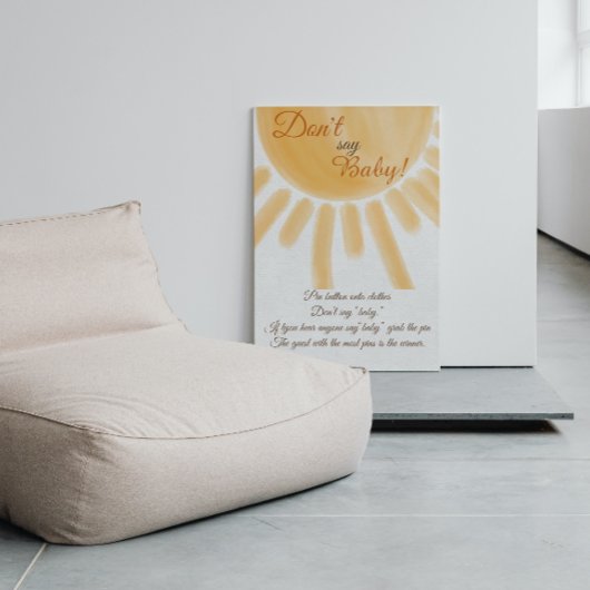 トレンディーサンシャインレイ言わない赤ちゃんシャワーゲーム ポスター