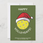 トレンディーサンタキャップピックルボールグリーンクリスマス シーズンカード (正面)