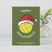 トレンディーサンタキャップピックルボールグリーンクリスマス シーズンカード (スタンド正面)