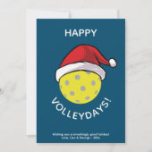 トレンディーサンタキャップピックルボールブルークリスマス シーズンカード (正面)