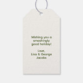 トレンディーサンタキャップピックルボールホワイトクリスマス ギフトタグ (裏面)