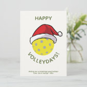 トレンディーサンタキャップピックルボールホワイトクリスマス シーズンカード (スタンド正面)