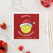 トレンディーサンタキャップピックルボールレッドクリスマス スタンダードカクテルナプキン (インサイチュ)