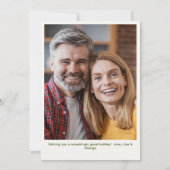 トレンディーサンタ・キャップ・ピックルボール白いクリスマスフォト シーズンカード (裏面)