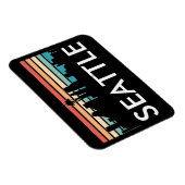 トレンディーシアトルワシントンレトロサンセットスカイライン マグネット (右側)