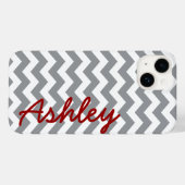 トレンディーシェブロンパターン名 – 赤い灰色 Case-Mate iPhoneケース (裏面 (横))