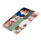 トレンディーシェールグリーン紹介男の赤ちゃん写真 マグネット (左側)