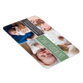 トレンディーシェールグリーン紹介男の赤ちゃん写真 マグネット (右側)