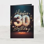 トレンディーシックきらめくディスコダンス30th誕生日 カード (正面)