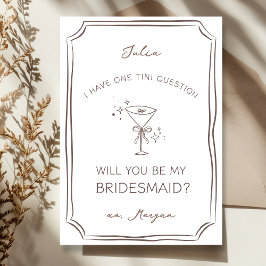 トレンディーシックなエスプレッソマルティーニBridesmaid提案 カード