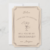 トレンディーシックなエスプレッソマルティーニBridesmaid提案 カード (正面)