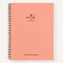 トレンディーシックなタンジェリンオレンジスクリプトノートブック ノートブック