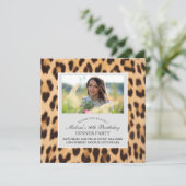 トレンディーシックなヒョウ柄サファリ誕生日パーティー 招待状 (スタンド正面)