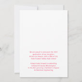 トレンディーシックなピンクのスクリプトクラス2025卒業 案内状 (裏面)