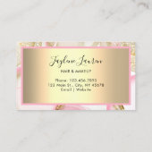 トレンディーシックなピンク金ゴールド抽象芸術インクサークル 名刺 (裏面)