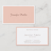 トレンディーシックなフリーハンドエレガントスクリプモダントプレーン 名刺 (正面/裏面)