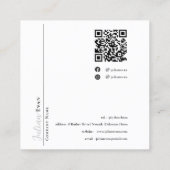 トレンディーシックなブラック&ピンクヘアドレッサー スクエア名刺 (裏面)