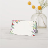 トレンディーシックなワイルドフラワーズフローラウェディングレセプション プレイスカード (裏面)