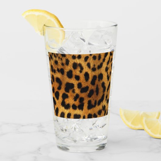 トレンディーシックな動物柄の茶色のヒョウ柄 タンブラーグラス (アイス正面)