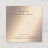 トレンディーシックな金ゴールドキラキラ輝くドリップメイクアップ目 スクエア名刺 (裏面)