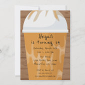 トレンディーシックアイスコーヒードウッドバースデーパーティー 招待状 (裏面)