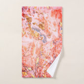 トレンディーシックカッコいい金ゴールドマーブルパターン バスタオルセット (ハンドタオル)