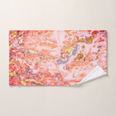 トレンディーシックカッコいい金ゴールドマーブルパターン バスタオルセット (ハンドタオル)