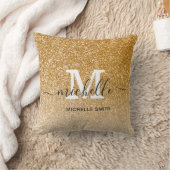 トレンディーシックガーリースクリプトモノグラム名 クッション (ブランケット)