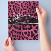 トレンディーシックガーリーホットピフェイクックヒョウ動物の毛皮 チラシ (手)