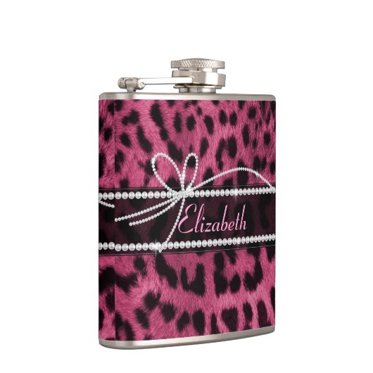 トレンディーシックガーリーホットピフェイクックヒョウ動物の毛皮 フラスク (右)