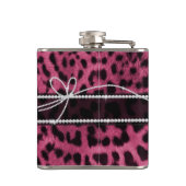 トレンディーシックガーリーホットピフェイクックヒョウ動物の毛皮 フラスク (裏面)