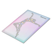 トレンディーシックダンサーオンレインボーモダンカラー ノートパッド (アングル)