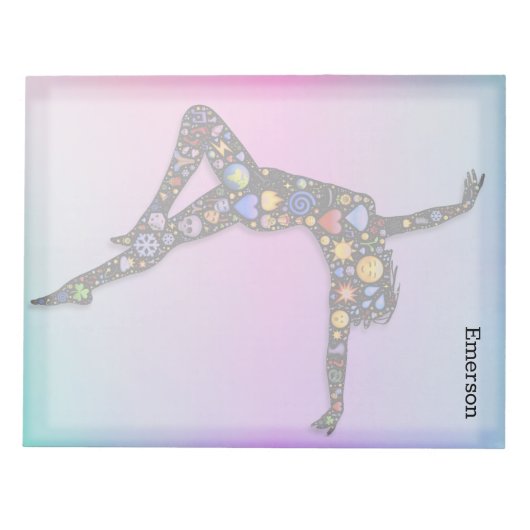 トレンディーシックダンサーオンレインボーモダンカラー ノートパッド (正面)