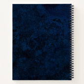 トレンディーシックネイビーブルー金ゴールド名 ノートブック (裏面)