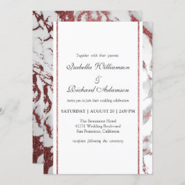 トレンディーシックバラ金ゴールドマーブル結婚ズお祝い 招待状