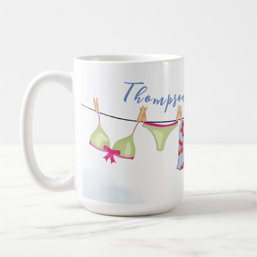 トレンディーシックパーソナライズされたビーチトロピカルサマー コーヒーマグカップ (左)