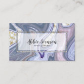 トレンディーシックパープルアゲート&金ゴールド大理石 名刺 (正面)