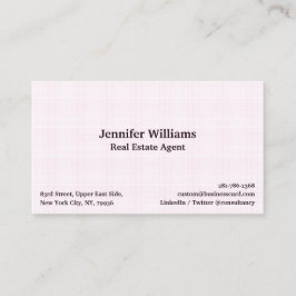 トレンディーシックピンクチェックパターンモダンプロフェッショナル 名刺