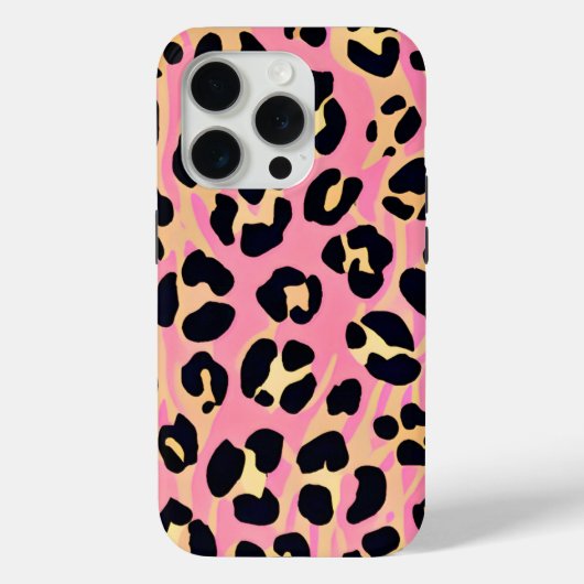 トレンディーシックピンクピーチレオパードアニマルプリント Case-Mate iPhoneケース (裏面)