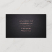 トレンディーシックブラックピンクメイクアップアーティストヘアサロン 名刺 (裏面)