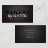 トレンディーシックブラックピンクメイクアップアーティストヘアサロン 名刺 (正面/裏面)